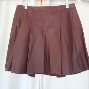 Surface to Air Pleated Lambskin Leather Skirt
